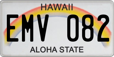 HI license plate EMV082
