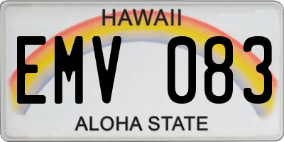 HI license plate EMV083