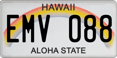 HI license plate EMV088