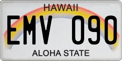HI license plate EMV090