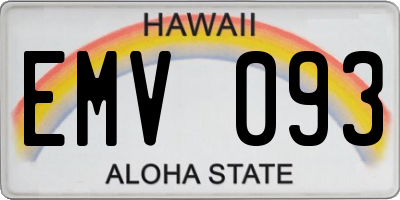 HI license plate EMV093