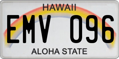 HI license plate EMV096