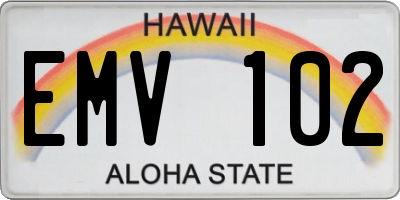 HI license plate EMV102