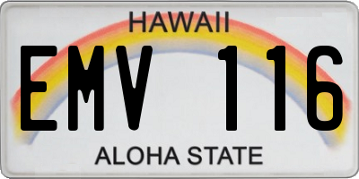 HI license plate EMV116