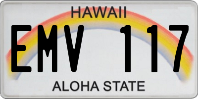 HI license plate EMV117