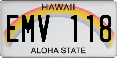 HI license plate EMV118