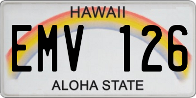 HI license plate EMV126