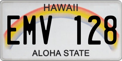 HI license plate EMV128