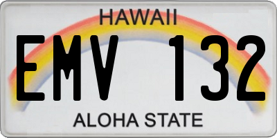 HI license plate EMV132