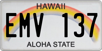 HI license plate EMV137