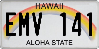 HI license plate EMV141