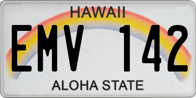 HI license plate EMV142
