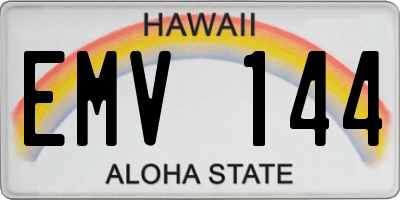 HI license plate EMV144