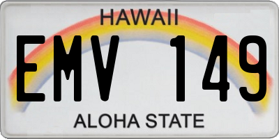 HI license plate EMV149