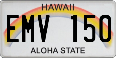HI license plate EMV150