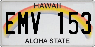 HI license plate EMV153
