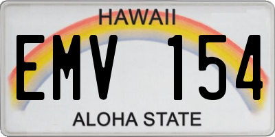 HI license plate EMV154
