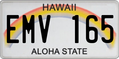 HI license plate EMV165