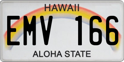 HI license plate EMV166