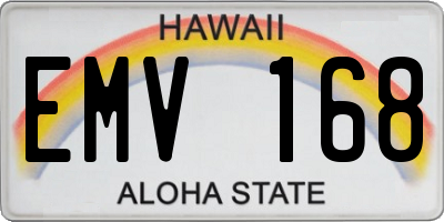 HI license plate EMV168