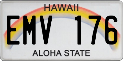 HI license plate EMV176
