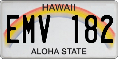 HI license plate EMV182