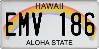 HI license plate EMV186