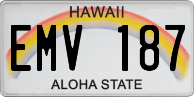 HI license plate EMV187