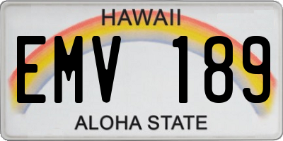 HI license plate EMV189