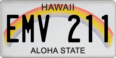 HI license plate EMV211
