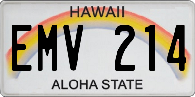 HI license plate EMV214