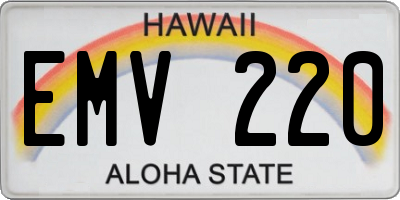 HI license plate EMV220