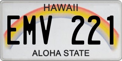 HI license plate EMV221