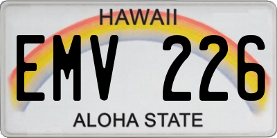 HI license plate EMV226