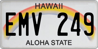 HI license plate EMV249