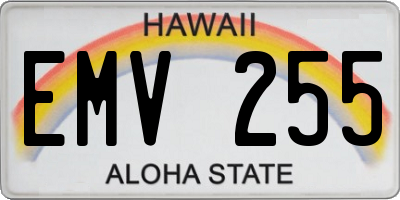 HI license plate EMV255