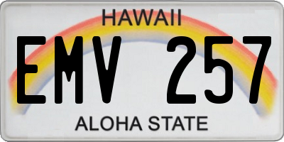 HI license plate EMV257