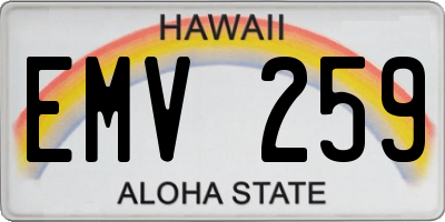 HI license plate EMV259