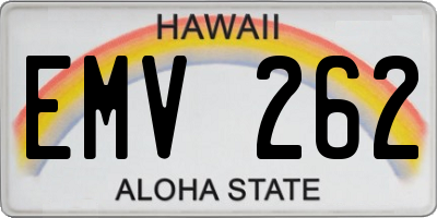 HI license plate EMV262
