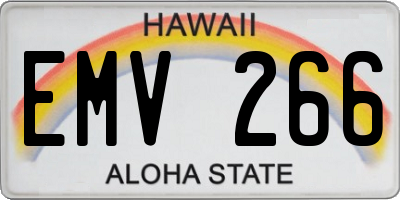 HI license plate EMV266