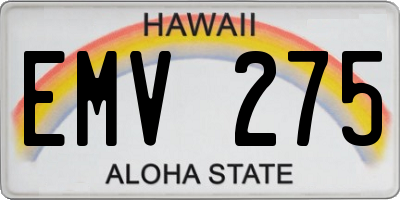 HI license plate EMV275