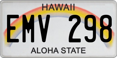 HI license plate EMV298
