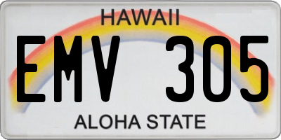HI license plate EMV305