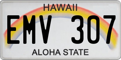 HI license plate EMV307