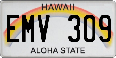 HI license plate EMV309
