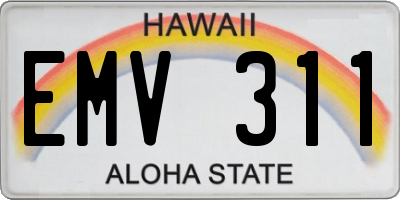 HI license plate EMV311