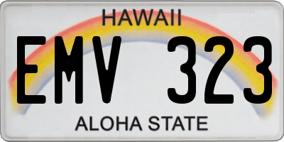 HI license plate EMV323