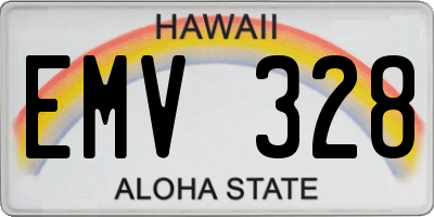 HI license plate EMV328