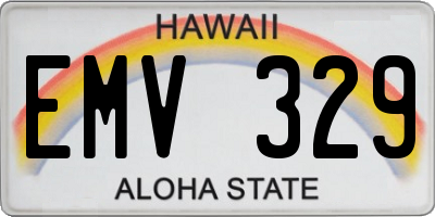 HI license plate EMV329