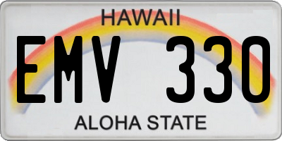 HI license plate EMV330